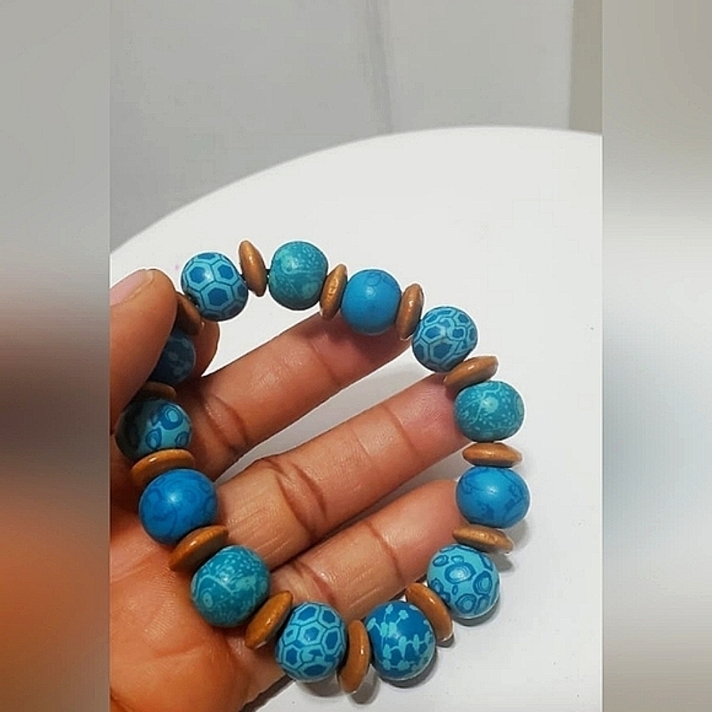 Beautiful Bracelet with Turquoise Stones ,Handmade jewelry. 🌴 - Picture 5 of 5